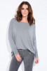 Asymmetrical oversized blouse I132 color Graphite