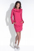 Sweatshirt dress with pockets F438 color Amaranth