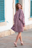 Oversized cardigan with heart pattern F686 color Pinkpowder