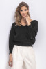 Sweater with lace and neckline F765 color Black