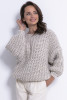 Sweater with a thick knit F772 color Beige melange