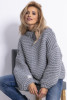 Sweter CHUNKY KNIT luźny w prążek F790 Kolor Szary