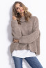 Loose sweater with a wide turtleneck F811 color Mocca