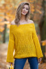 Sweater with a wider neckline F836 color yellowceylon