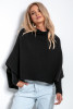 Woolen sweater with a loose fit F1053 color Black