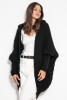 Hooded poncho cardigan, F1072 color Black