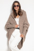 Hooded poncho cardigan, F1072 color Mocca