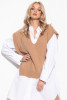 Elegant Women's Cashmere Vest F1122 color Carmel