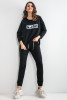 Women's tracksuit with oversized hoodie F1171 color Black