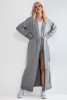 Long merino wool cardigan with a belt F1213