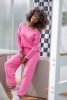 Knitted set loose pants and blouse with cuffs F1237 color SweetPink