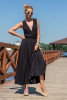 Long summer dress with open back F1252 color Black