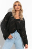 Loose lacy sweater with a V-neck F1263 color Black