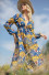 Long dress with large floral pattern Dahlia F1268