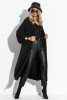 Long loose cardigan with a simple cut F1271 color Black