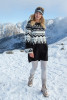 Woolen dress and headband with a Norwegian pattern F1375 color Black