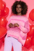 Colorful oversized merino wool sweater F1384 color Pink