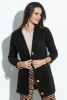 Elegant cardigan made of alpaca wool F1376 color Black