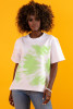 Loose-fit blouse with a tie dye effect F1631 color White