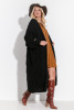 Long cardigan with belt Chunky Knit F1280 color Black