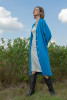 Long buttoned cardigan with pockets F1471 color PRINCESBLUE