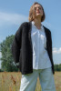 Classic cardigan with a thick weave F1470 color Black