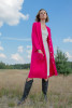 Long buttoned cardigan with pockets F1471 color Pink