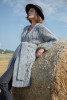 Woolen chunky knit cardigan F1480 color Grey