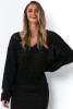 Oversize V-neck sweater F1492 color Black