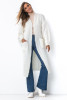 Long cardigan with a thicker weave with pockets F1496 color Ecru