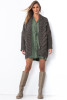 Wool Chunky Knit cardigan with a thick weave F1500 color Espresso