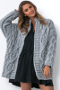 Chunky Knit F1555 thick cardigan color Grey