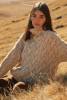 Wool sweater with a thick knit F839 color Beige melange