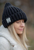 Chunky knit warm hat F1521 color Black