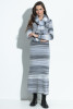 Long dress with scarf F1404 color Grey