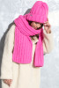 Długi szal o grubym splocie chunky knit F1545 Kolor SweetPink