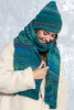 Hat and scarf F1580 color Green