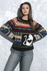 Warm jacquard cat sweater F1550 color Black