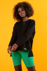 Women's cotton blouse with long sleeves and slits  F1432 color Black