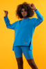 Women's cotton blouse with long sleeves and slits  F1432 color Blue