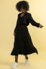 Long buttoned dress F1648 color Black