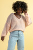 Merino wool sweater F1670 color Pinkpowder