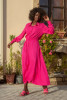 Long buttoned dress F1648 color Amaranth