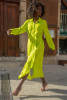 Long shirt dress with a belt F1657 color LIME