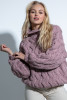 Wool sweater with a thick knit F839 color Pinkpowder