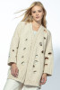 Chunky knit cardigan with distressing F1738 color Beige