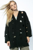 Chunky knit cardigan with distressing F1738 color Black