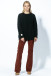 Warm sweater with a cable knit neckline F1747