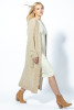 The classic cardigan made from undyed alpaca wool and Maco cotton F1744 color Beige