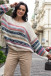 Light oversized striped sweater F1311